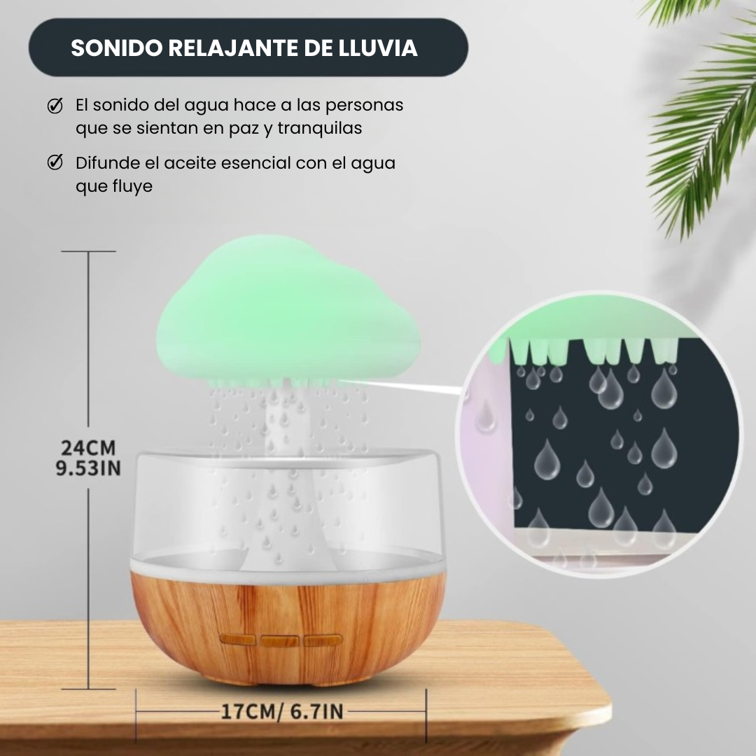Humidificador de Nube con Efecto Lluvia Relax